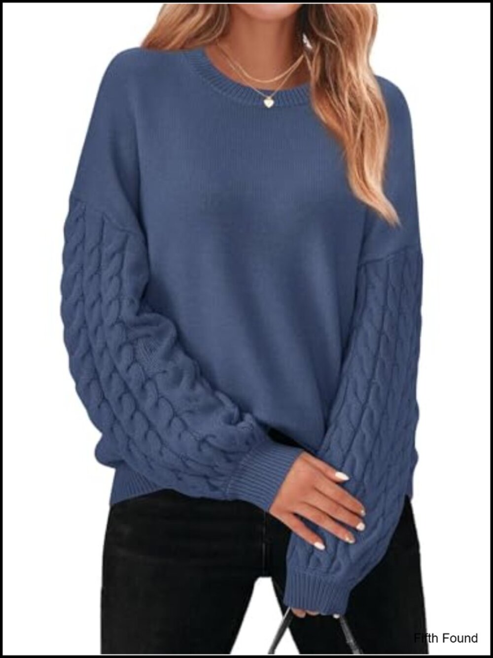 Cable Knit Oversized Sweater Womens Crewneck Long Sleeve Chunky Pullover